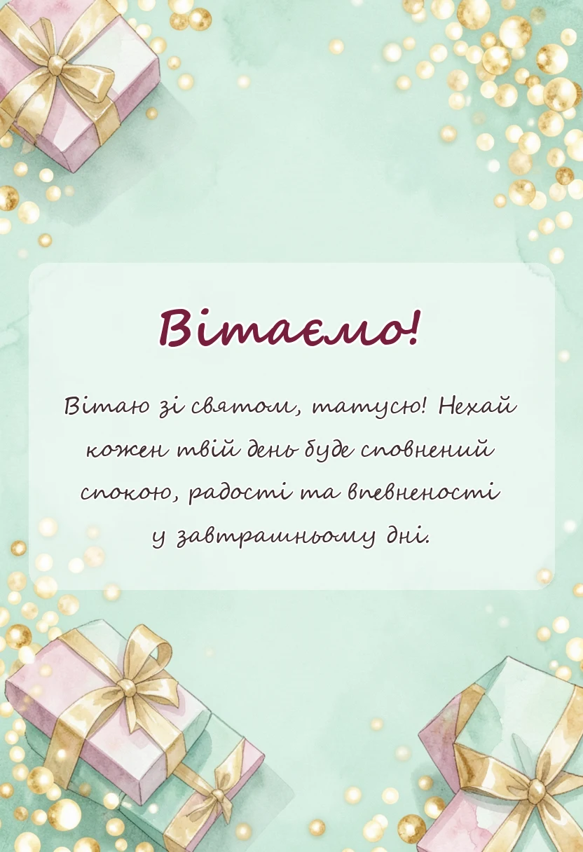 святкова картинка: привітання з днем батька