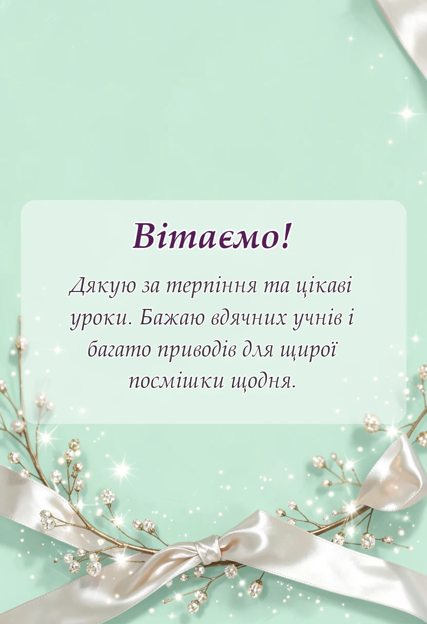 листівка з побажанням - привітання з днем вчителя