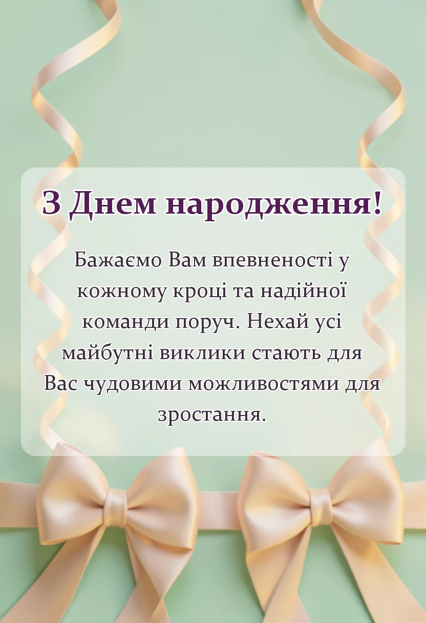 красива листівка: привітання з днем народження директору