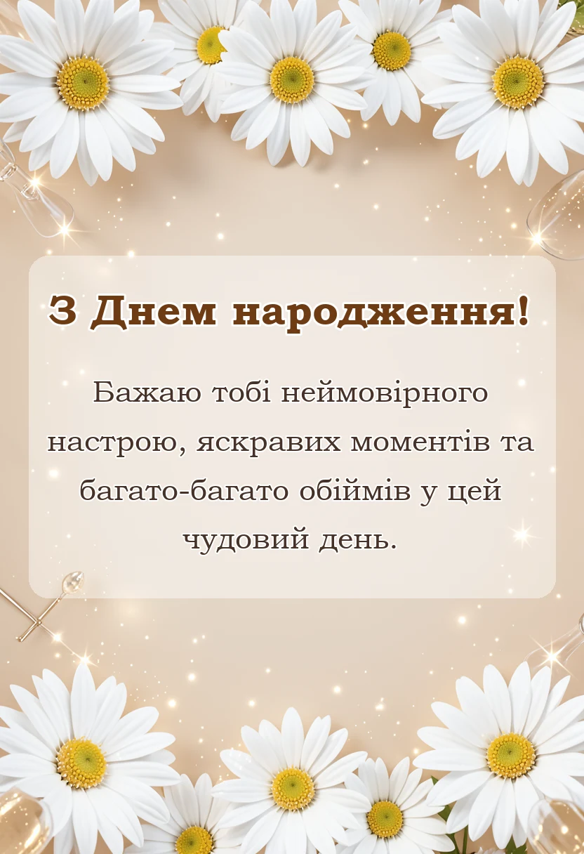 листівка з побажанням - привітання з днем народження дитині