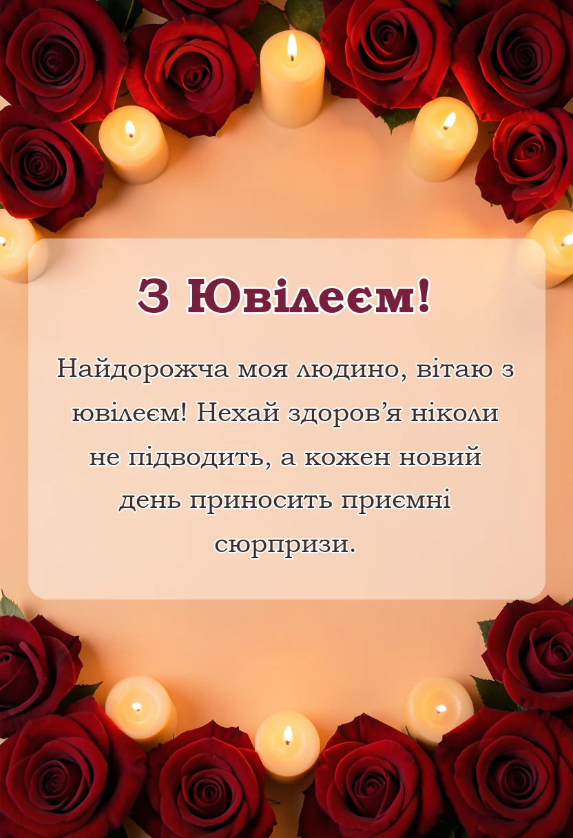 вітальна листівка - привітання з ювілеєм мамі