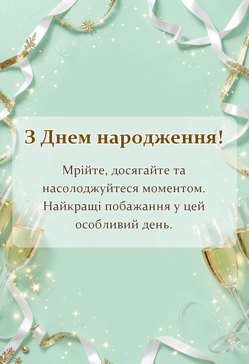 листівка з побажанням - короткі привітання з днем народження