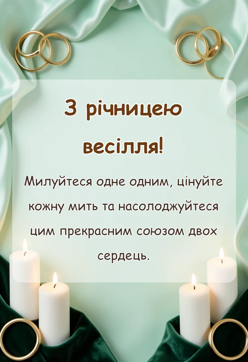 унікальна листівка - короткі привітання з річницею весілля своїми словами
