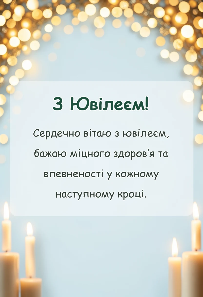 листівка з побажанням - вітання з ювілеєм своїми словами