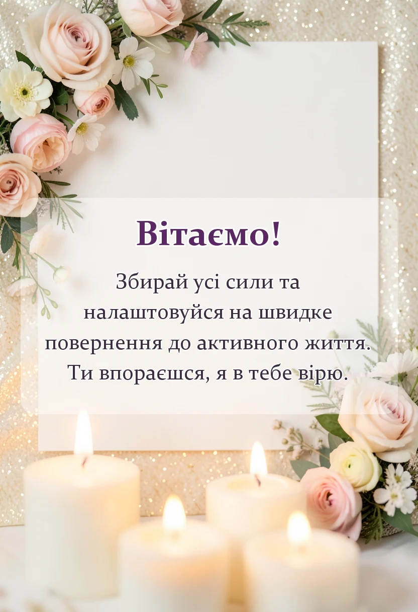 вітальна листівка - побажання швидкого одужання