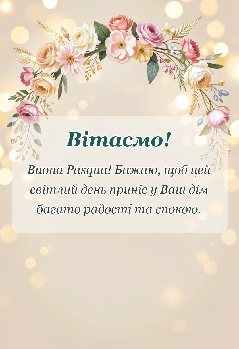 унікальна листівка - привітання з пасхою італійською мовою з перекладом