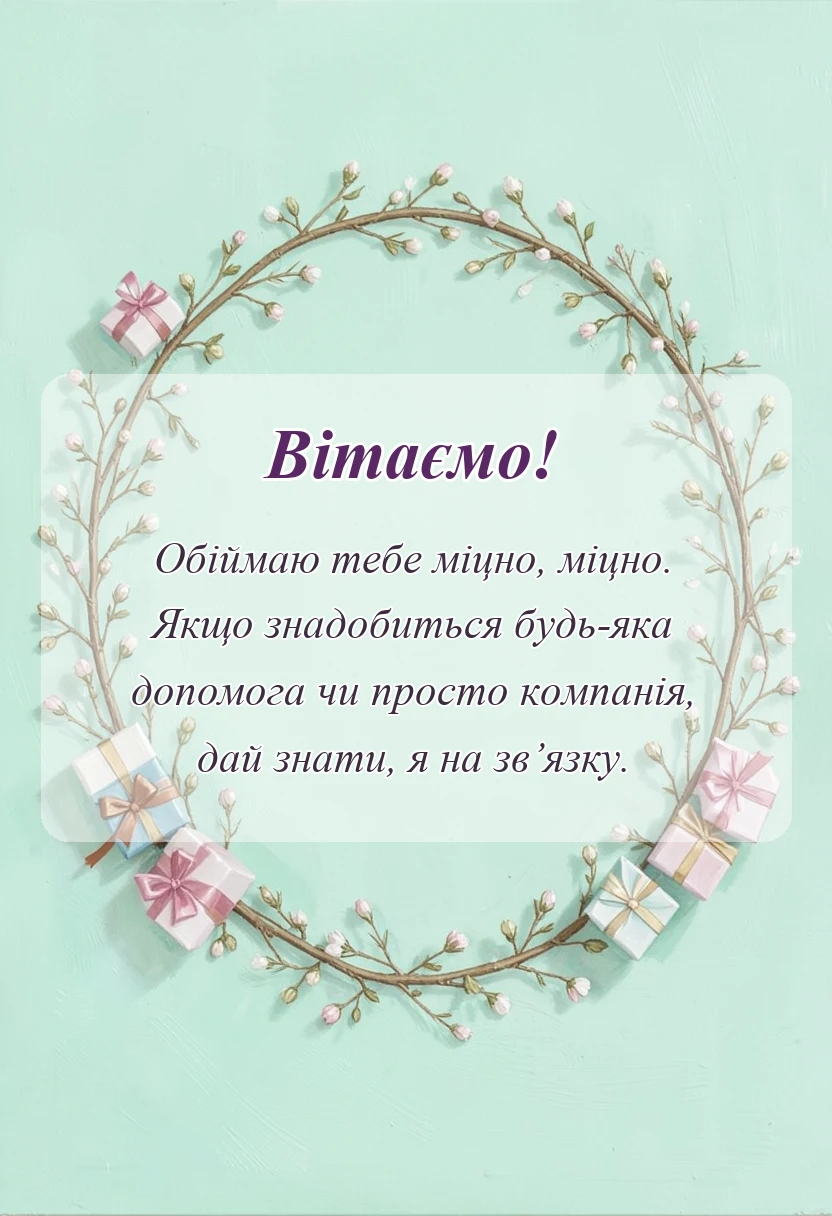 вітальна листівка - що сказати замість тримайся