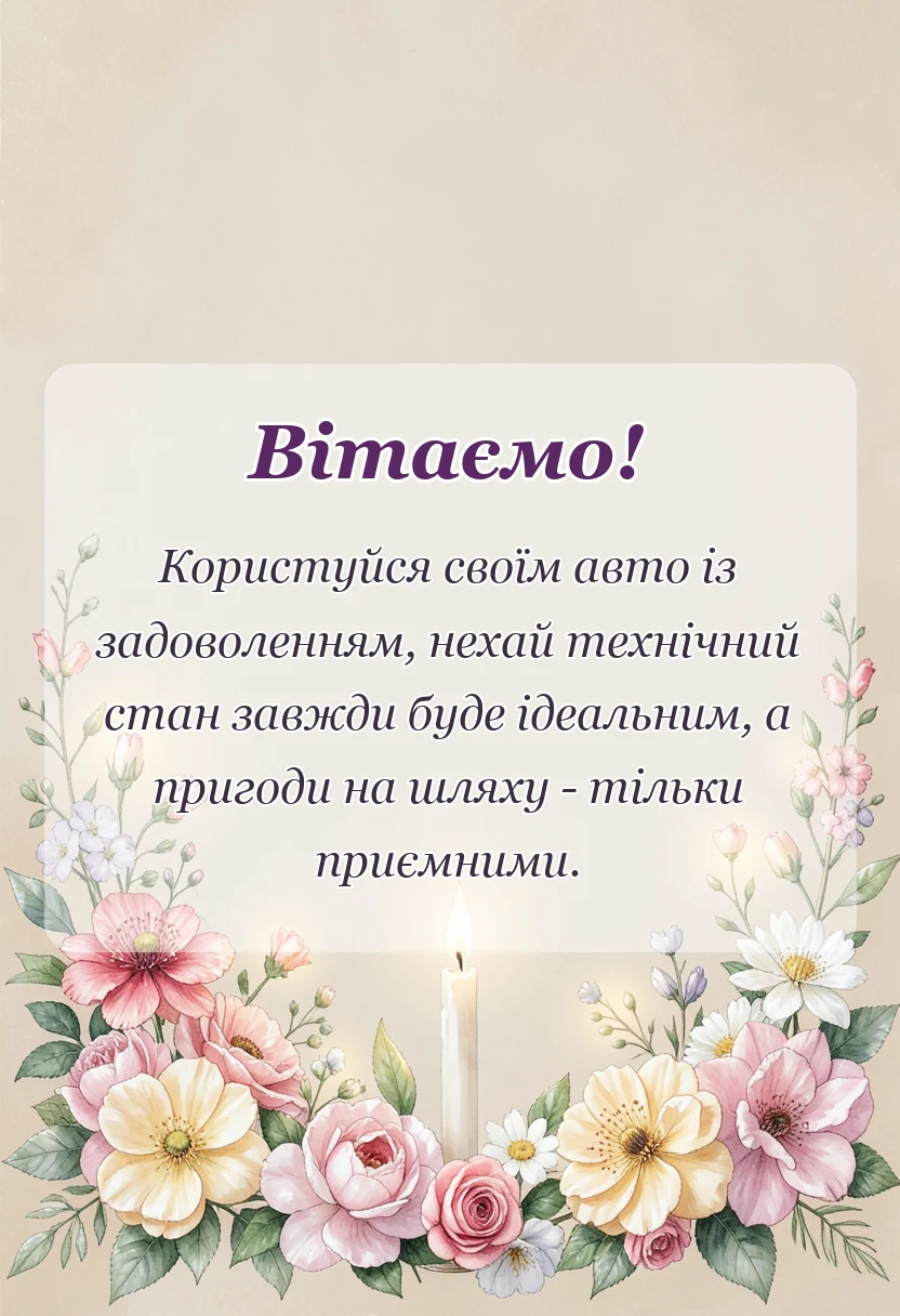 вітальна листівка - привітання з днем автомобіліста своїми словами
