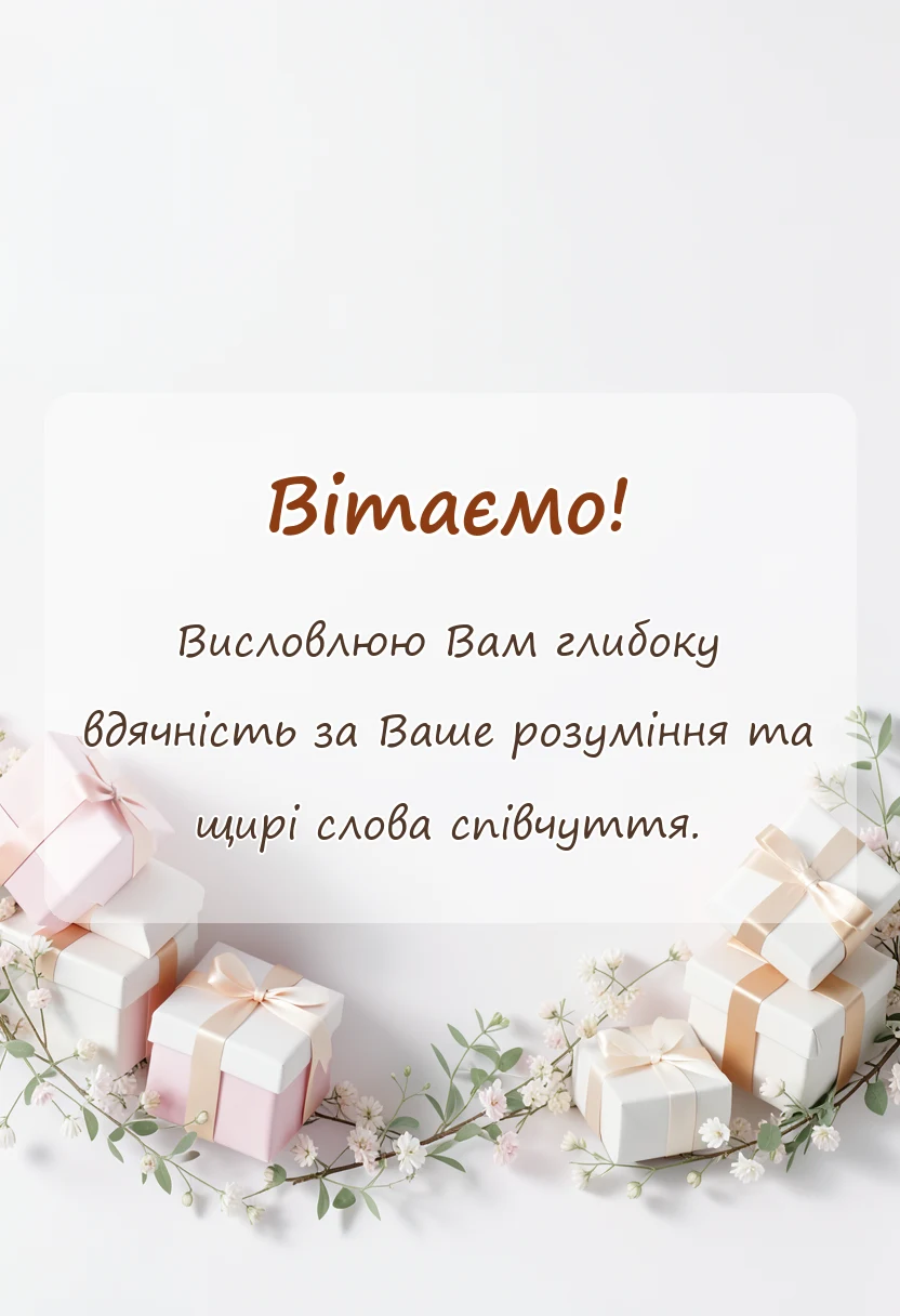 красива листівка: подяка за співчуття через смерть мами