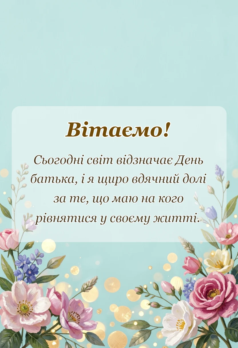 вітальна листівка - привітання з днем батька