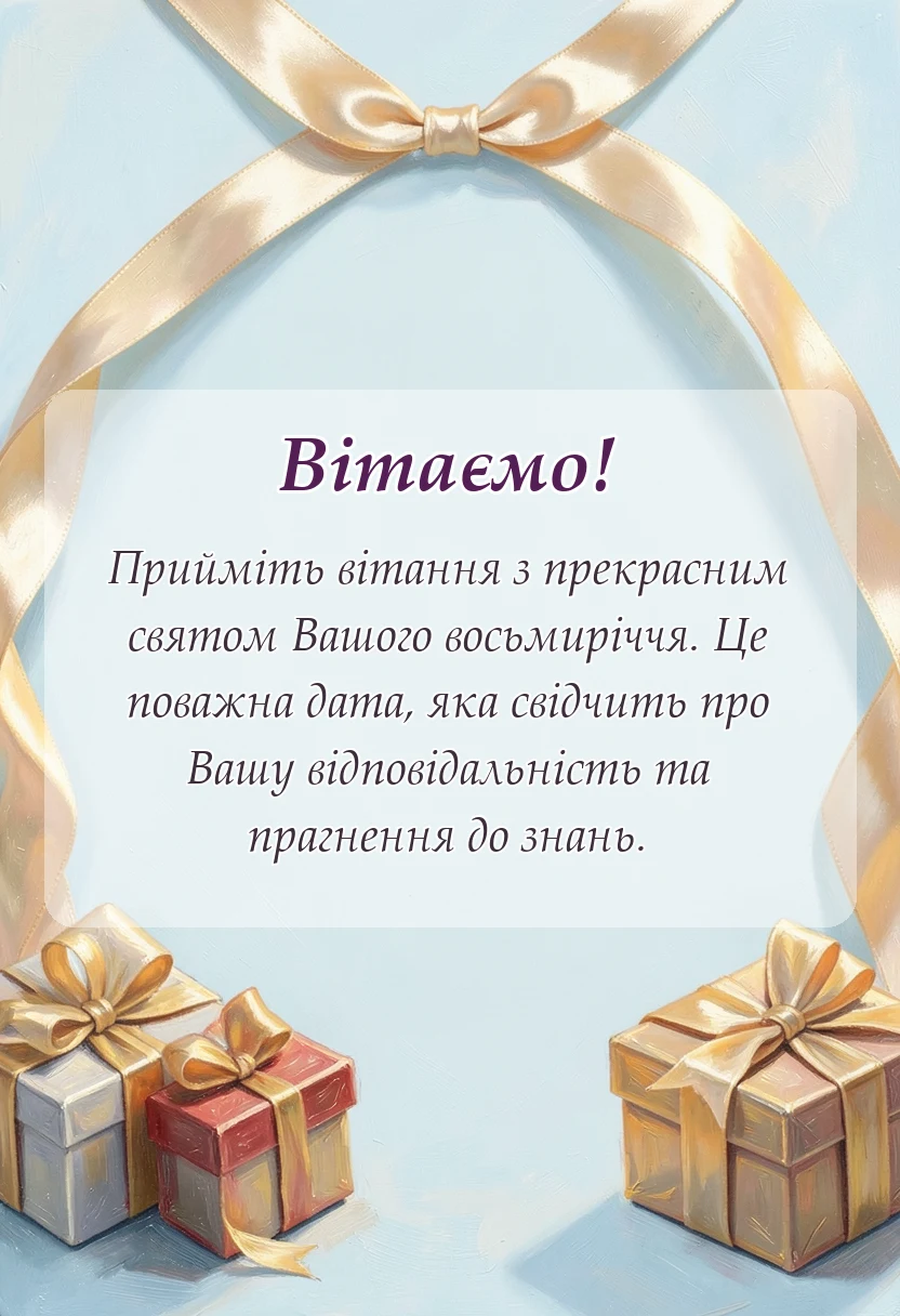 святкова картинка: привітання з днем народження 8 років дівчинці