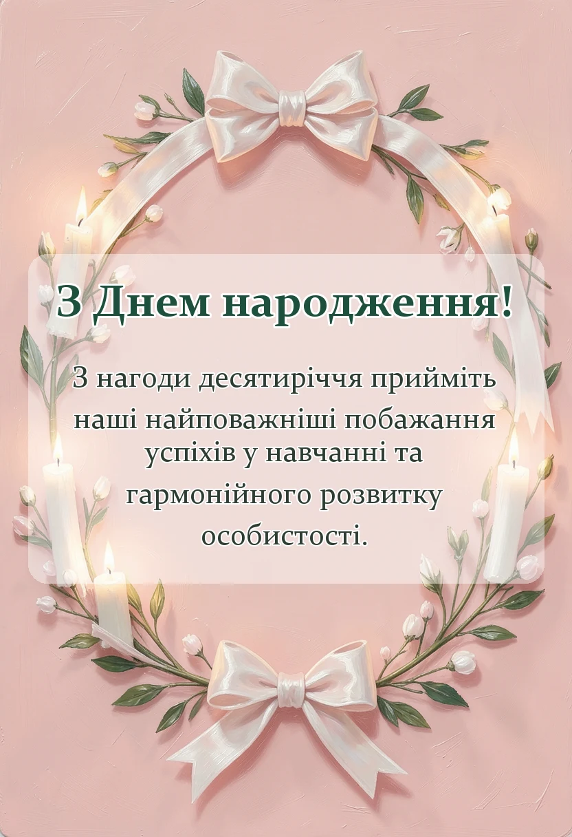 святкова картинка: привітання з днем народження на 10 років