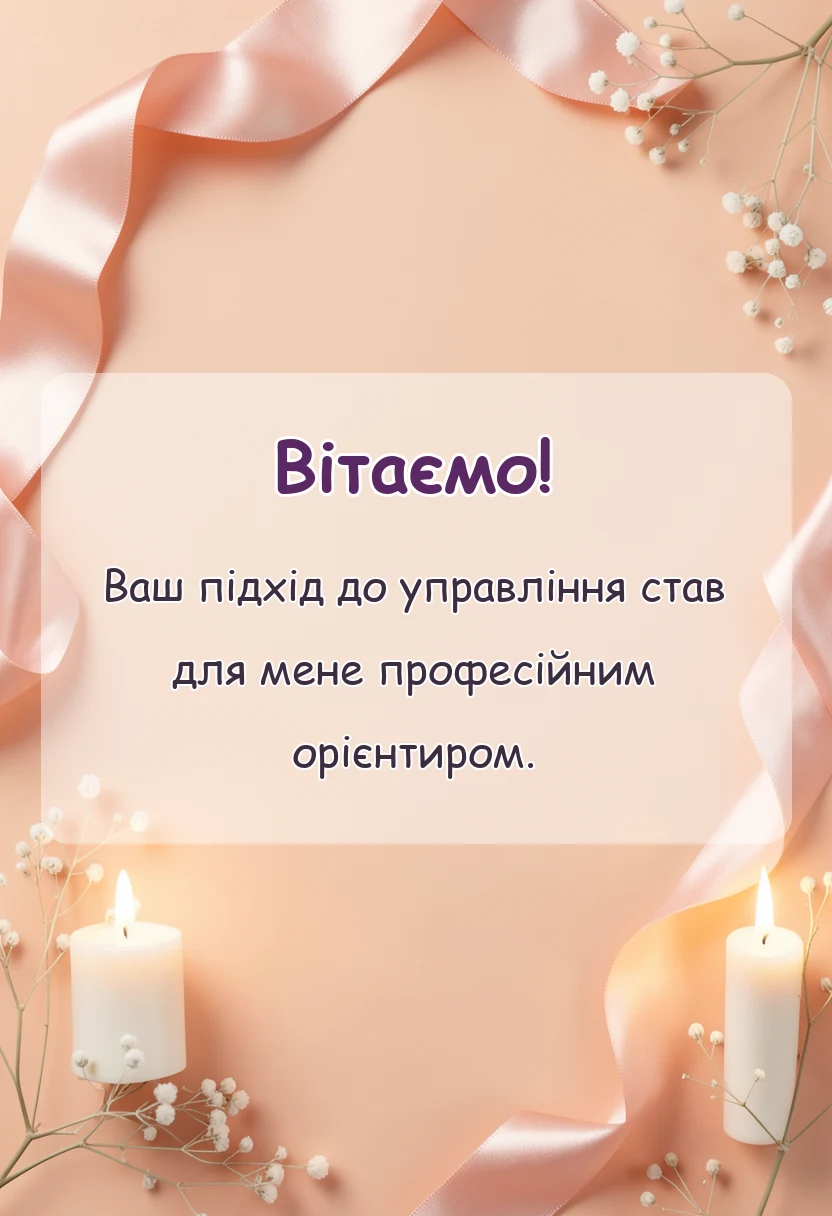 святкова картинка: слова подяки керівнику