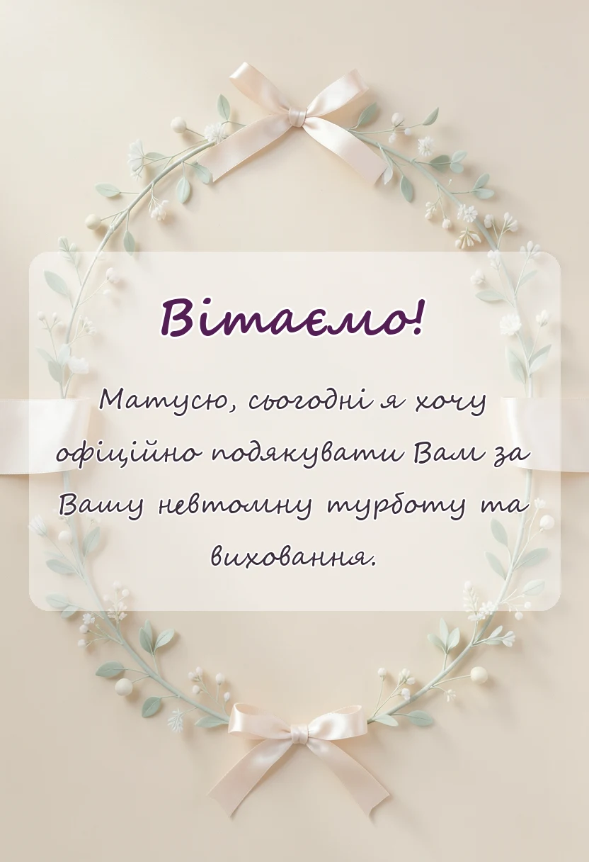 унікальна листівка - слова подяки мамі