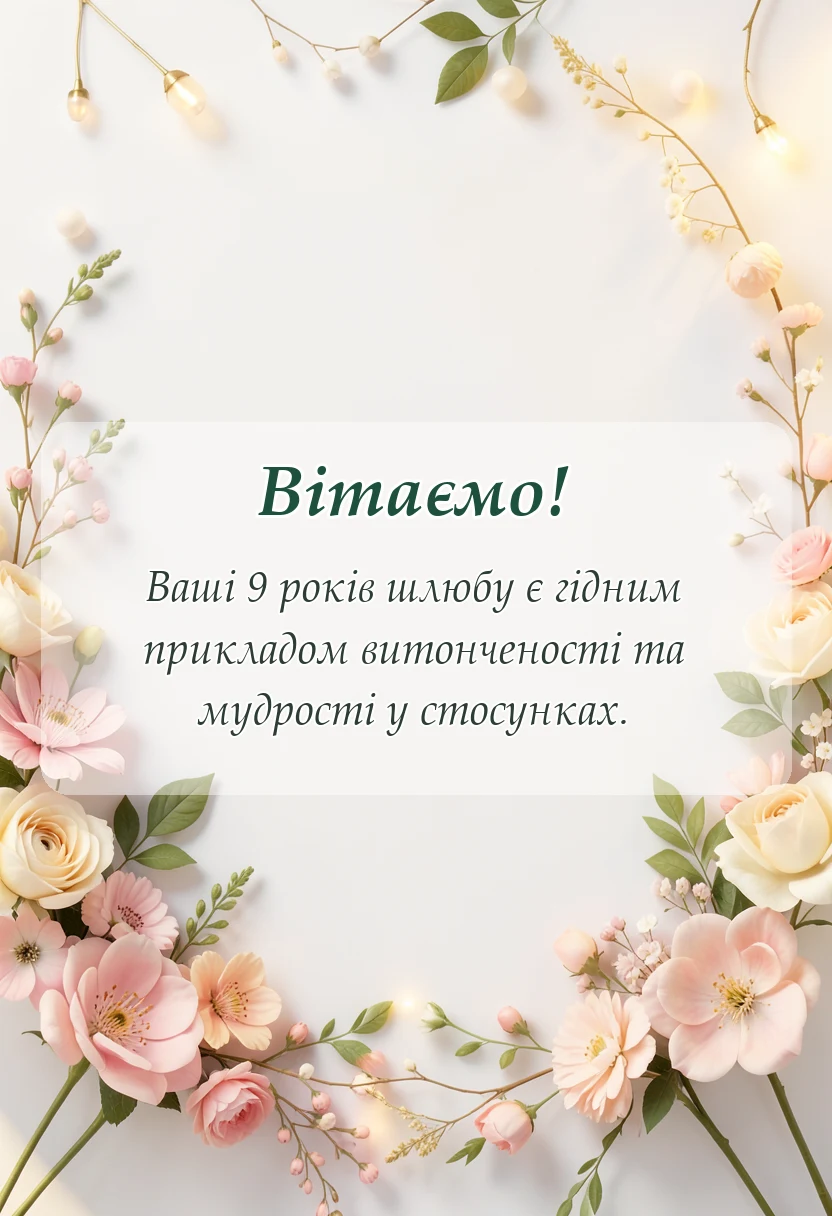 унікальна листівка - фаянсове весілля привітання