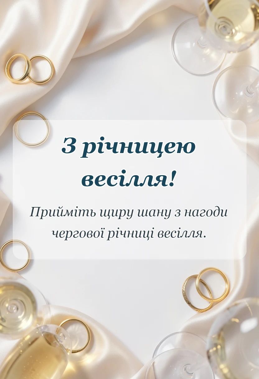 унікальна листівка - короткі привітання з річницею весілля своїми словами