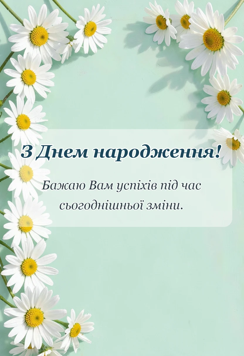 унікальна листівка - побажання гарної зміни на роботі