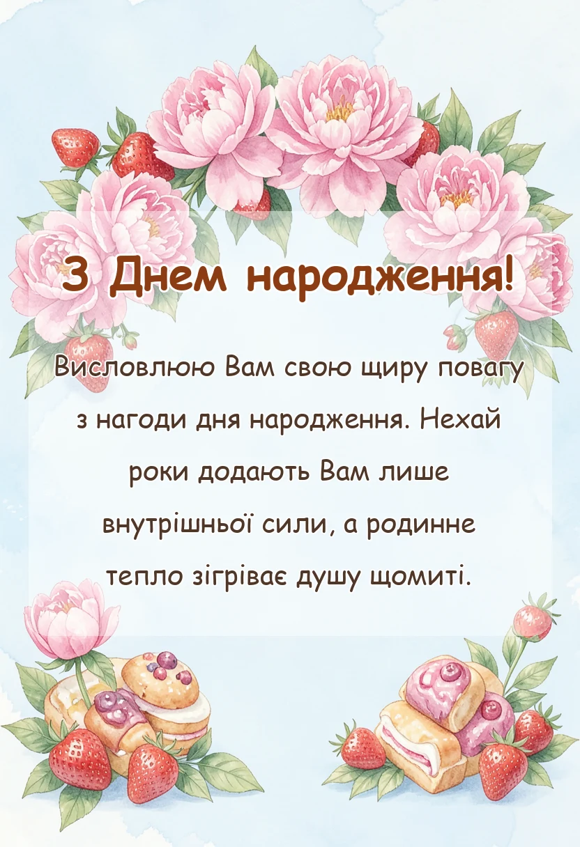 красива листівка: побажання на день народження дідові