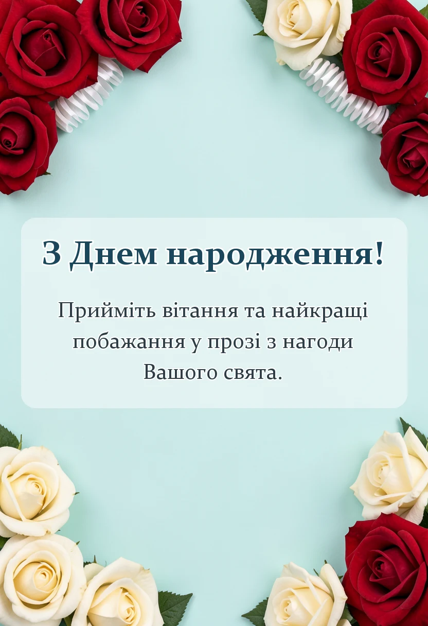 вітальна листівка - побажання своїми словами