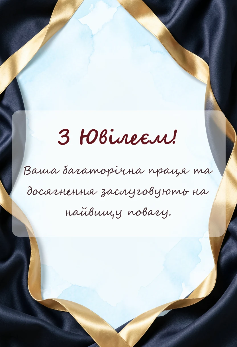 листівка з побажанням - вітання з ювілеєм своїми словами