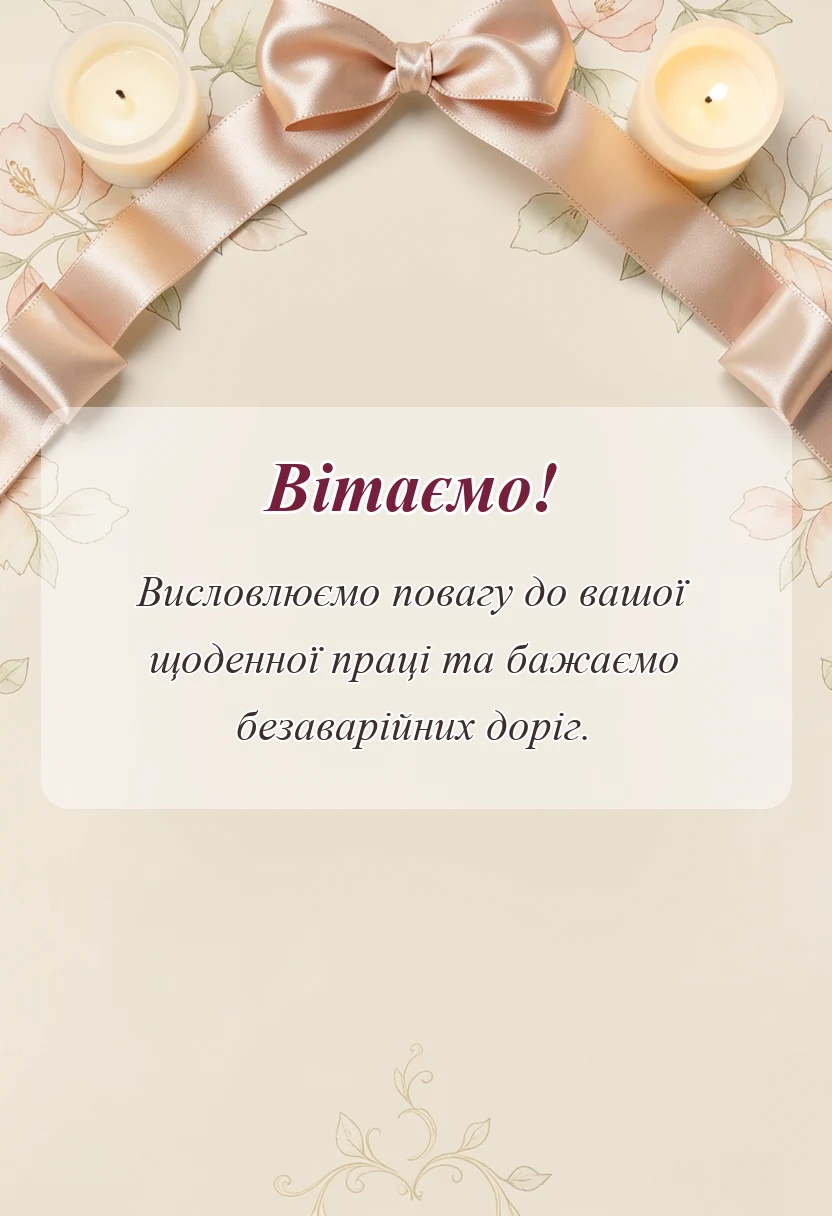 листівка з побажанням - привітання з днем автомобіліста своїми словами