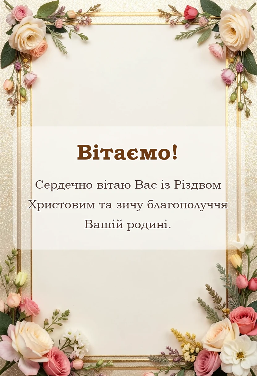 унікальна листівка - привітання з різдвом христовим українською