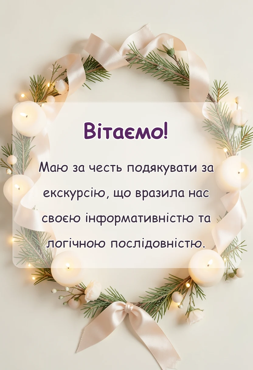 святкова картинка: подяка за екскурсію своїми словами