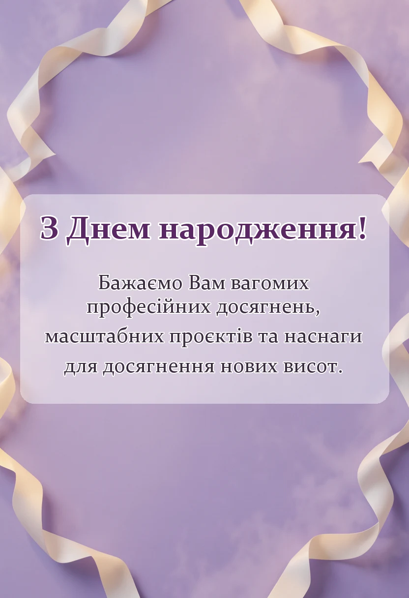 унікальна листівка - привітання з днем народження директору
