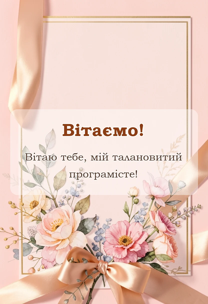 красива листівка: привітання з днем програміста