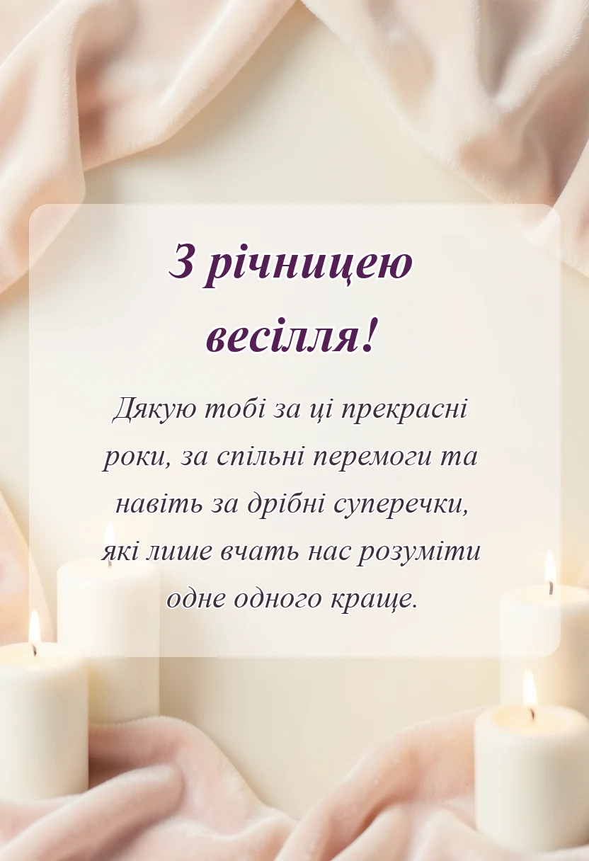 красива листівка: привітання з річницею весілля коханому