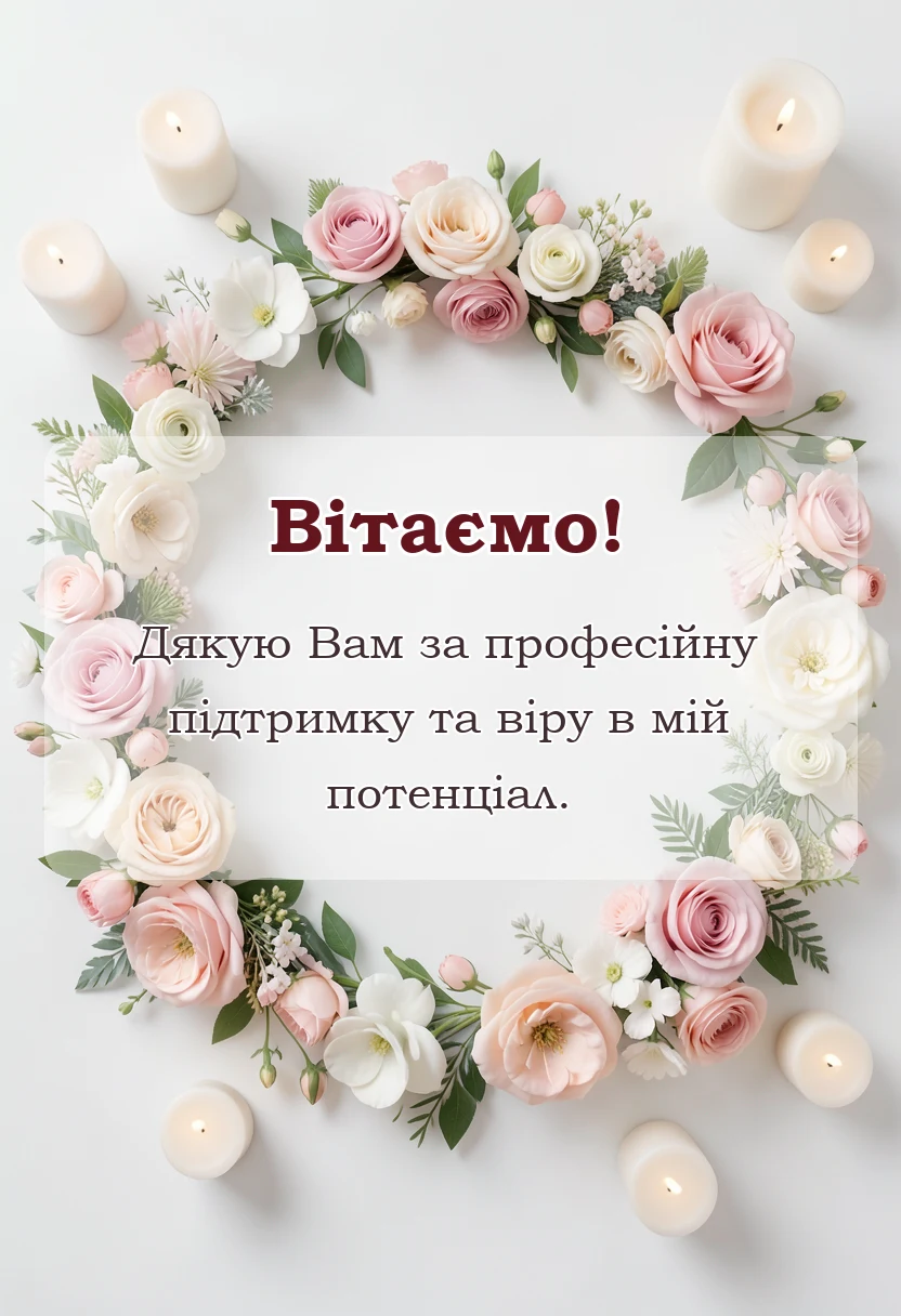 красива листівка: слова подяки керівнику