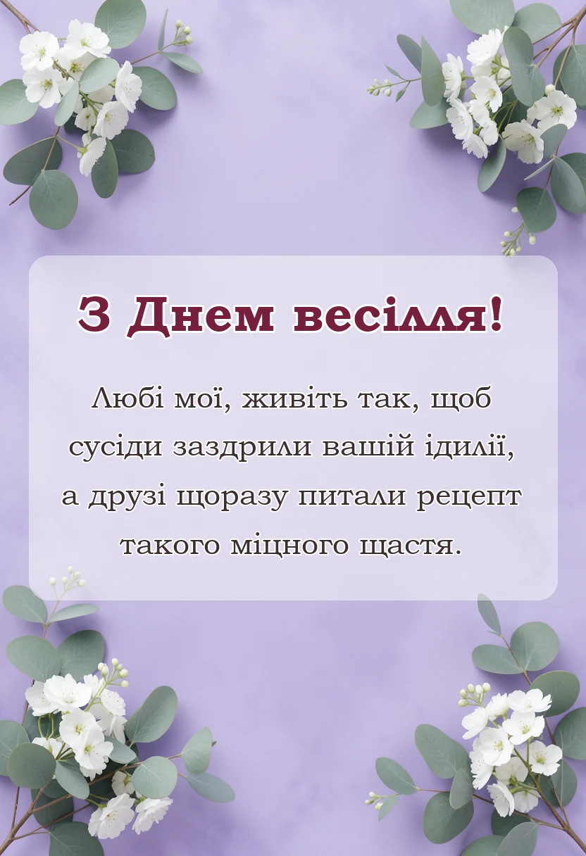 вітальна листівка - короткі прикольні тости на весілля