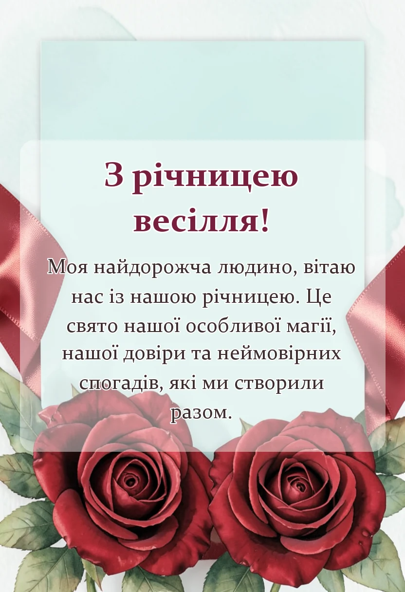 красива листівка: картинки з річницею весілля коханому