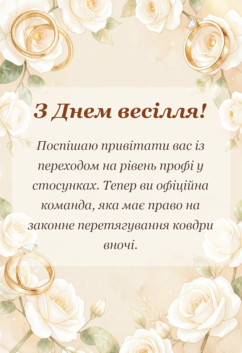 унікальна листівка - смішні цитати про весілля