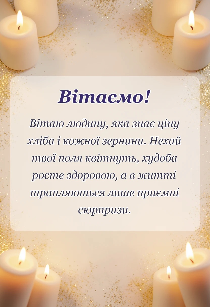 вітальна листівка - що побажати фермеру