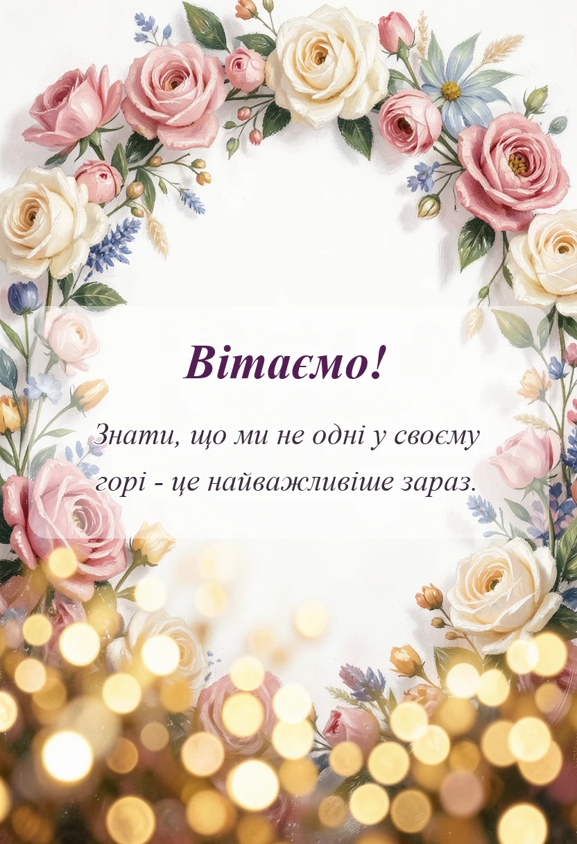 вітальна листівка - подяка за співчуття з приводу смерті батька