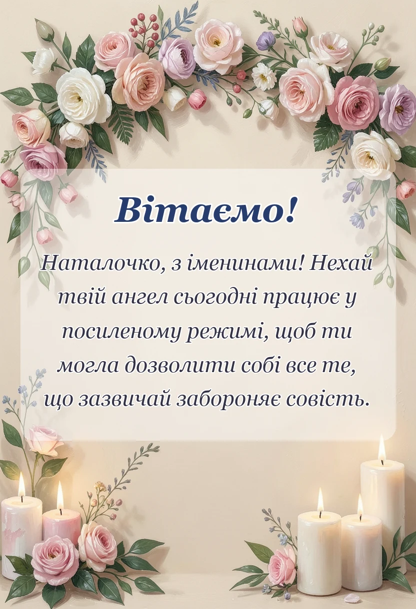 унікальна листівка - картинки з днем ангела наталії