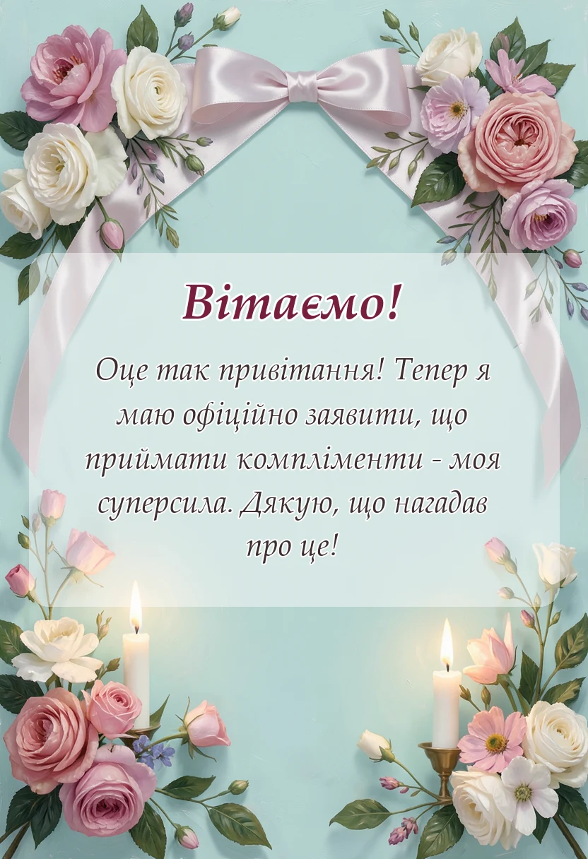 красива листівка: подяка за привітання