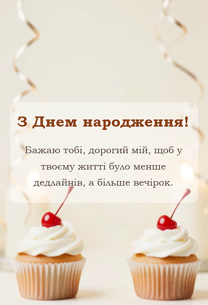 листівка з побажанням - привітання з днем народження хрещенику