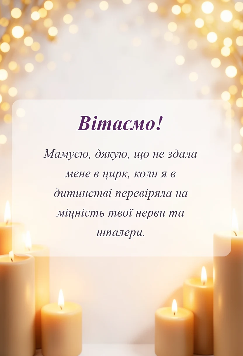 вітальна листівка - слова подяки мамі