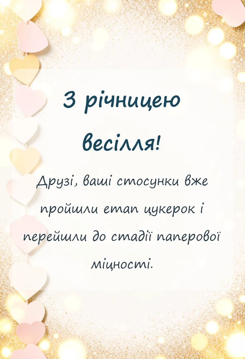 вітальна листівка - картинки з днем весілля паперове весілля