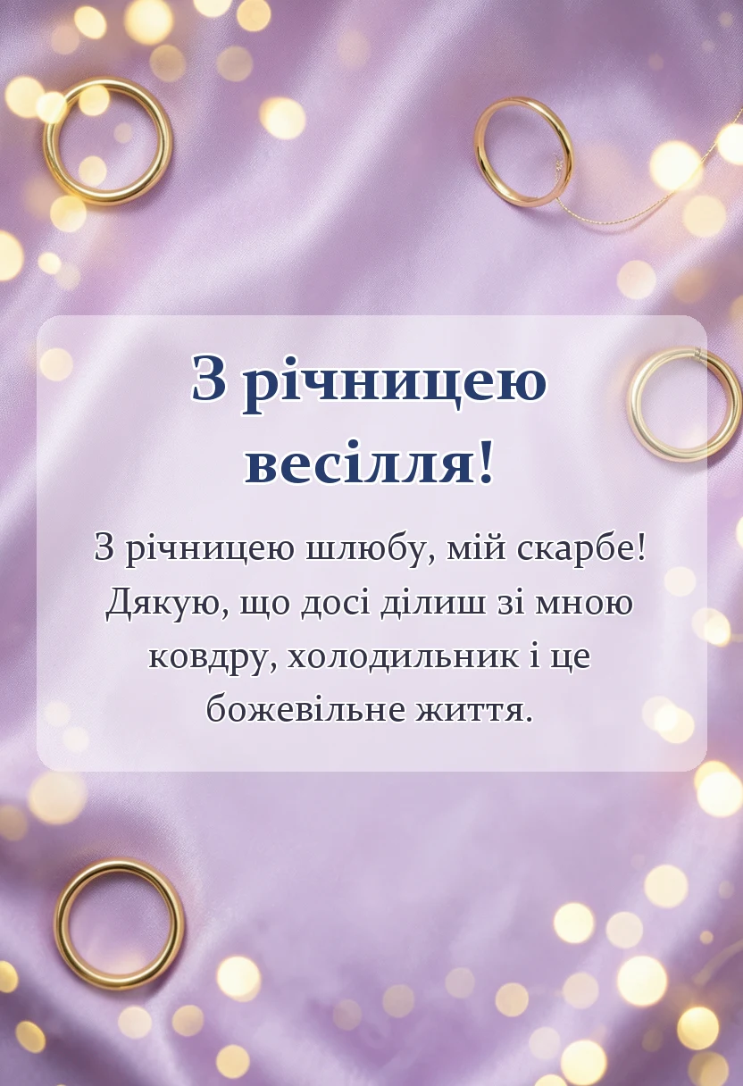 красива листівка: привітання з річницею весілля коханому