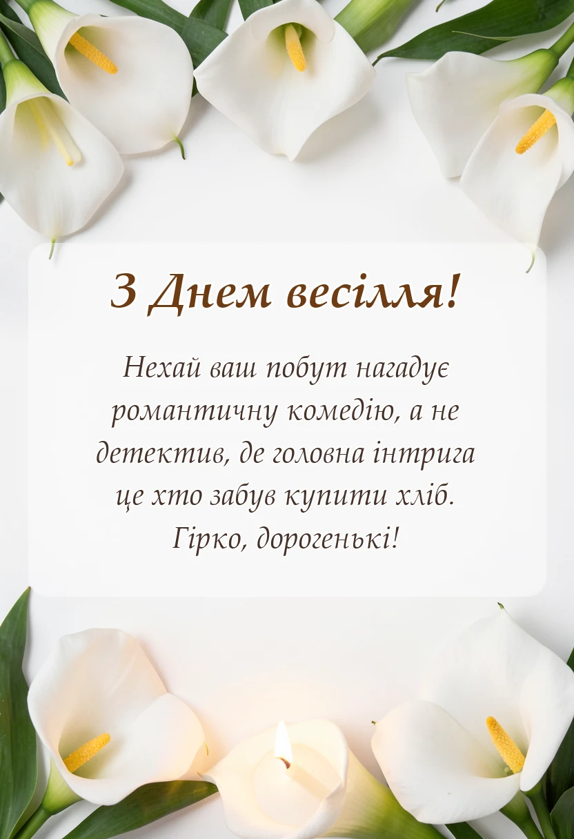 святкова картинка: короткі прикольні тости на весілля