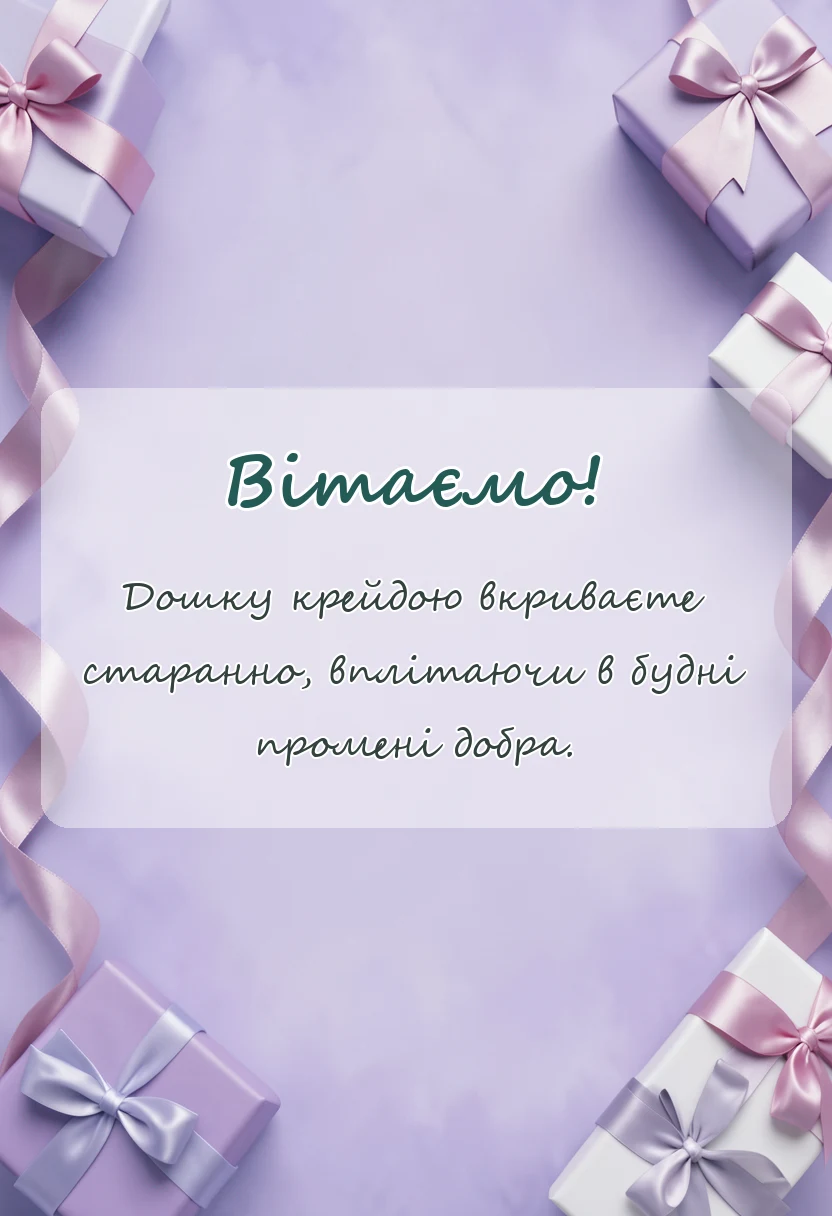 унікальна листівка - привітання з днем вчителя