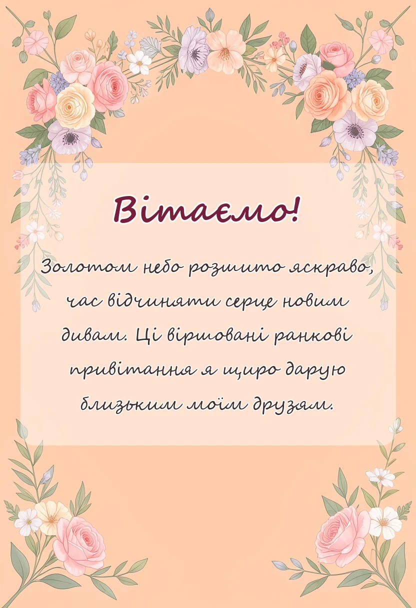 вітальна листівка - картинки з добрим ранком