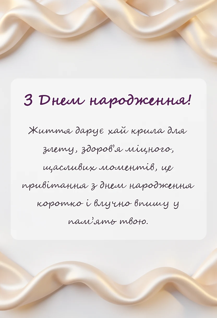 листівка з побажанням - короткі привітання з днем народження
