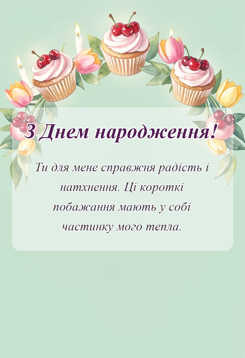 вітальна листівка - побажання своїми словами