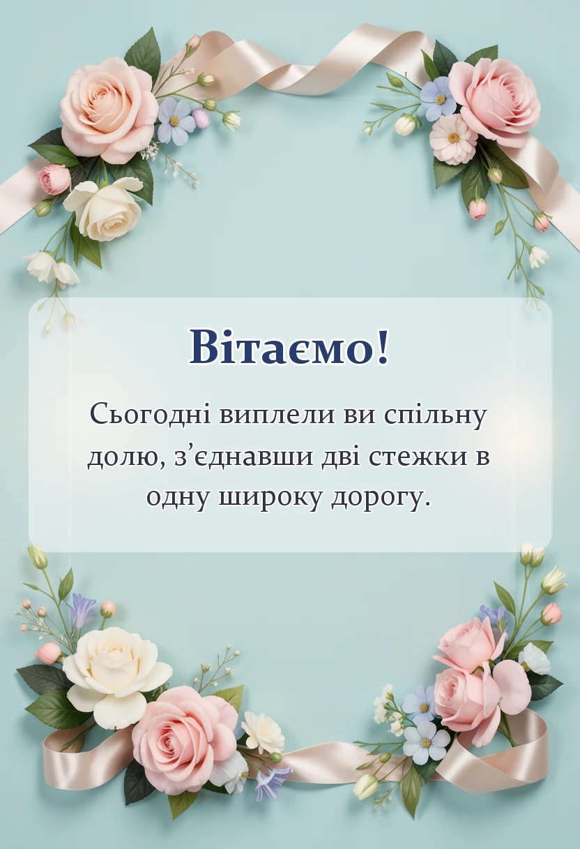 святкова картинка: привітання з одруженням дітям