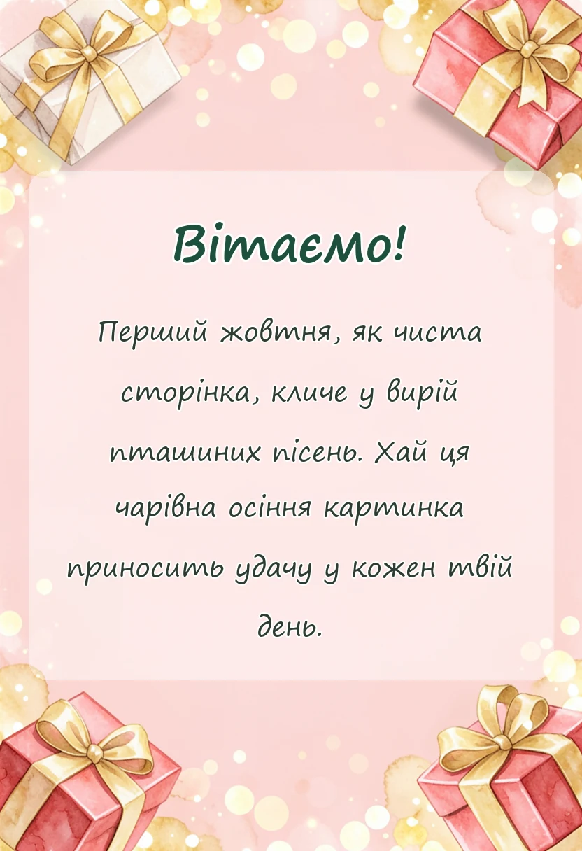листівка з побажанням - картинки з першим жовтня