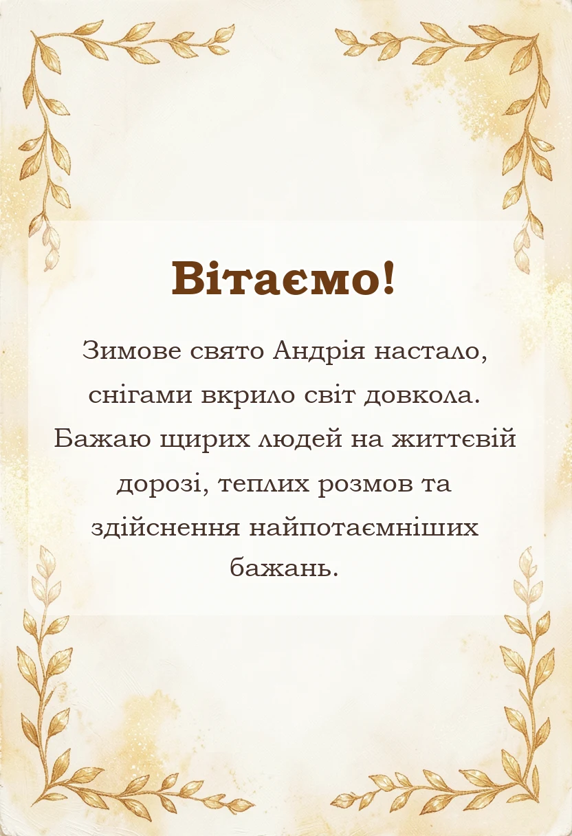 унікальна листівка - привітання з днем андрія первозванного картинки